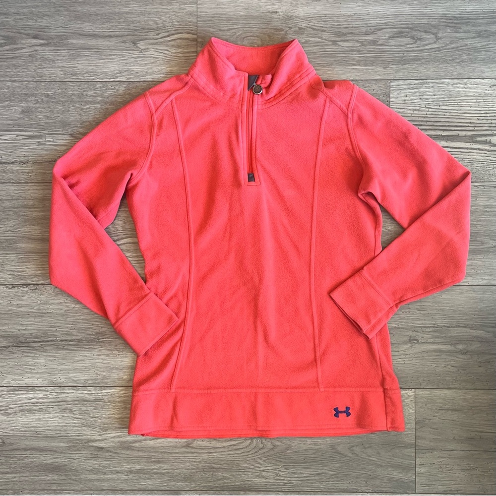 Under Armour Women’s Semi Fitted Quarter Zip Pullover Lightweight Fleece Large